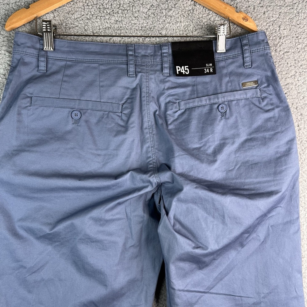 AX Armani Exchange Pants Chino Mens 34X32 Blue Slim Fit Lightweight Stretch NEW - Picture 11 of 16